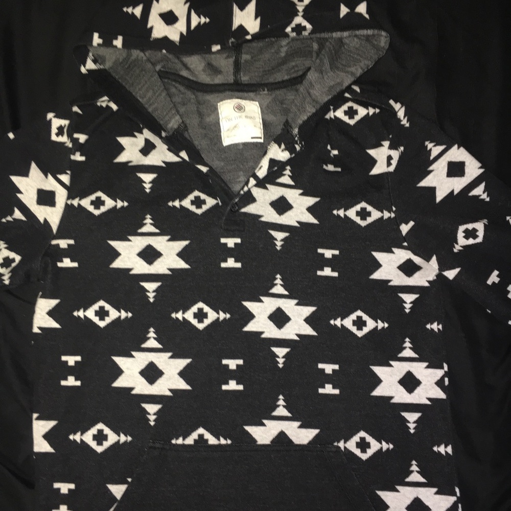 On the Byas Tribal Hooded Long Sleeved Shirt
